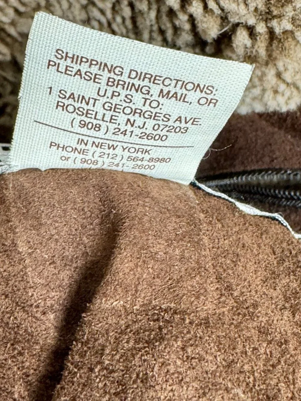 Vintage Denimax Paris NY Genuine Shearling Leather Car Coat Brown XXL